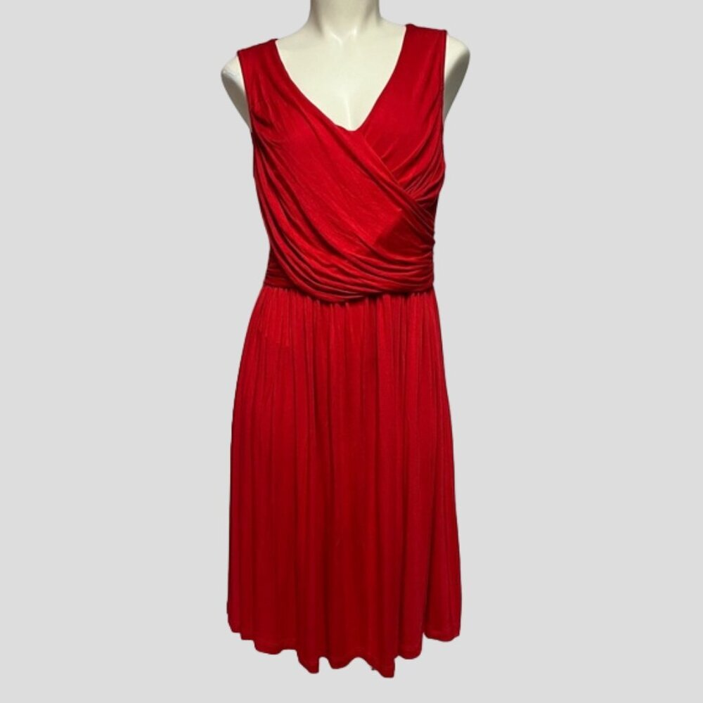 Anthropology Girls From Savoy Red Pleated Flared Dress